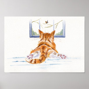 Ginger Cats/kittens: "Window Shopping" Poster