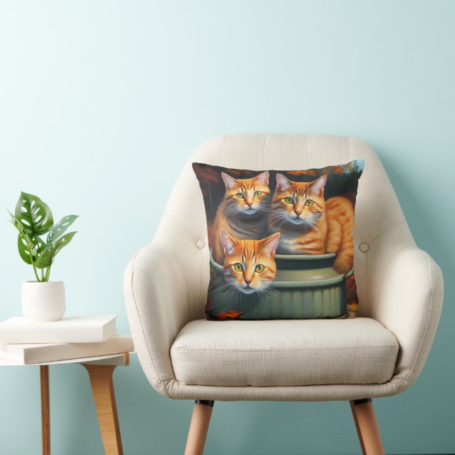 Ginger Cats Pot Plants, Cushion Kudde (Stol)