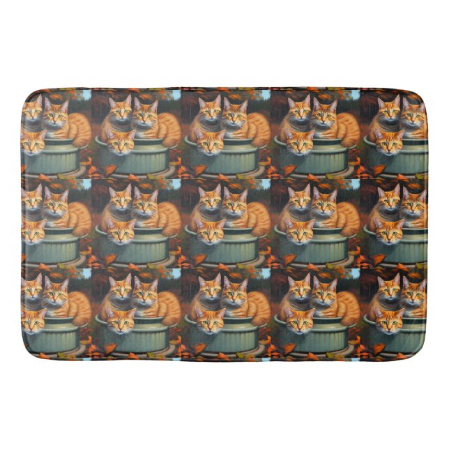 Ginger Cats Pot Plants, Memory Foam Bath Mat Badrumsmatta (Framsidan)