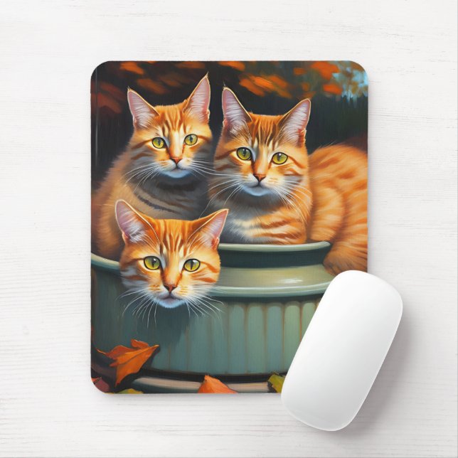 Ginger Cats Pot Plants, Mousepad Musmatta (Med mus)