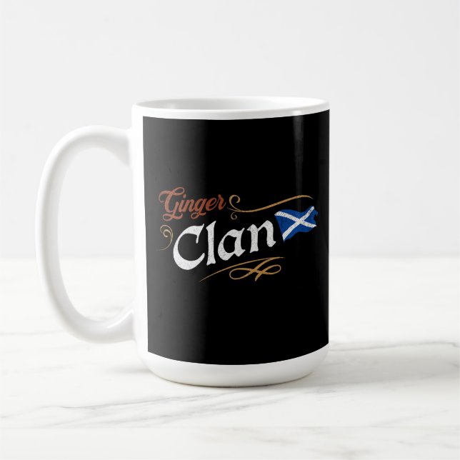 Ginger Clan Scottish Flag Funny Redhead Heritage Kaffemugg (Vänster)