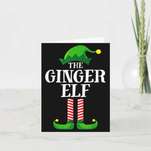 Ginger Elf Matching Family Group Christmas Party P Kort (Framsida)