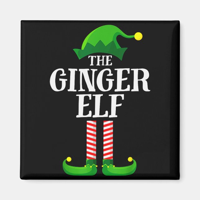 Ginger Elf Matching Family Group Christmas Party P Magnet (Framsidan)