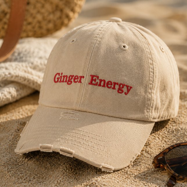 Ginger Energy Broderad Hatt | Rolig rödhårig hatt  Keps (Skapare uppladdad)