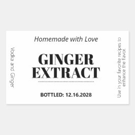 Ginger Extract Modern Label Sticker ZEX_001h Rektangulärt Klistermärke
