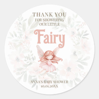 Ginger Fairy Baby Shower Tack Runt Klistermärke