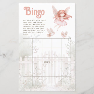 Ginger Fairy Girl Baby Shower Bingo Lakan