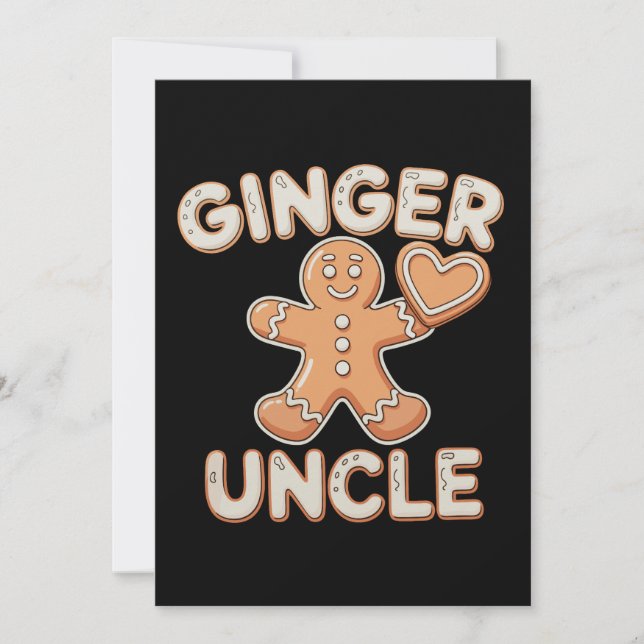 Ginger Farbror Pepparkakor Jul Xmas Familj Inbjudningar (Framsida)