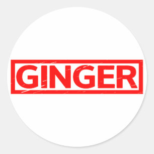 Ginger Frimärke Runt Klistermärke