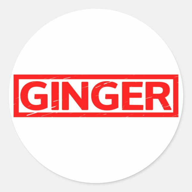 Ginger Frimärke Runt Klistermärke (Framsida)