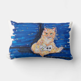 Ginger Gamer Cat Lumbarkudde