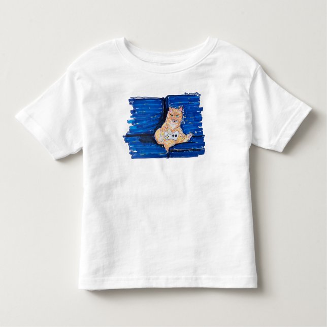 Ginger Gamer Cat T Shirt (Framsida)