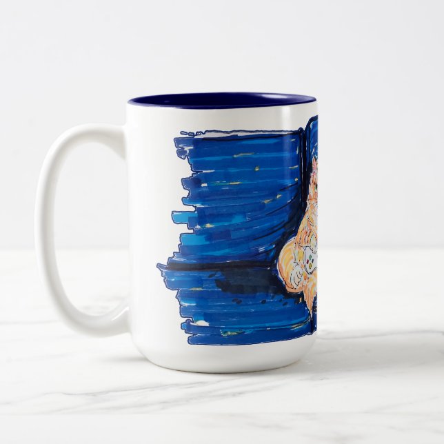 Ginger Gamer Cat Två-Tonad Mugg (Vänster)