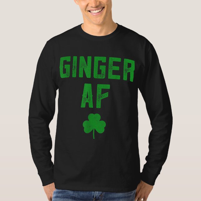 Ginger Gifts Funny Ginger AF Rödhårig St Patricks  T Shirt (Framsida)