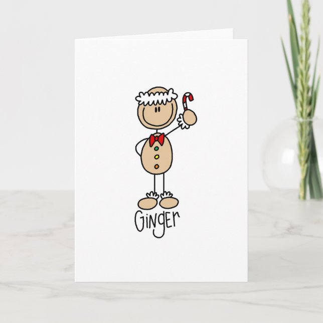 Ginger Gingerbröd Cookie Tshirts och Gifts Helgkort (Framsida)
