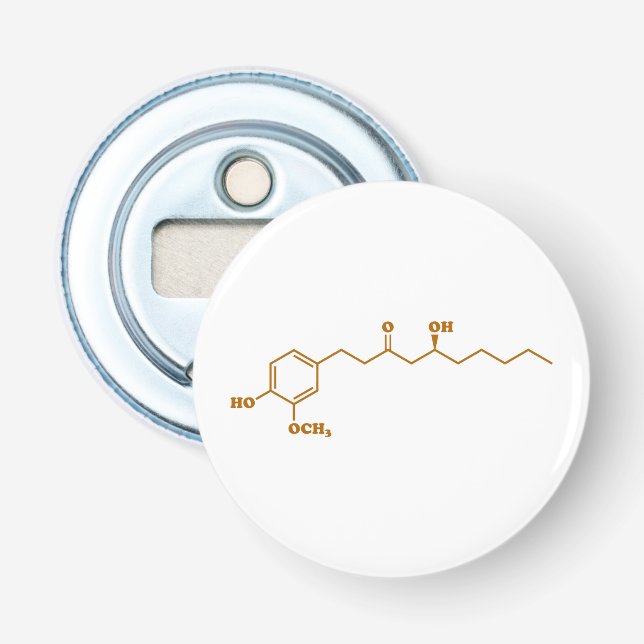 Ginger Gingerol Molecule Chemical Formula Flasköppnare (Framsidan)