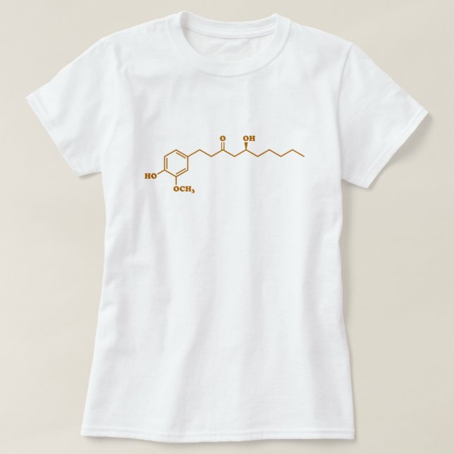 Ginger Gingerol Molecule Chemical Formula T Shirt (Design framsida)