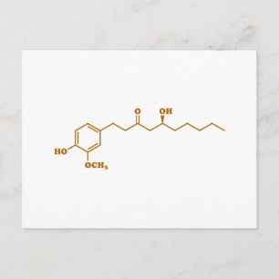 Ginger Gingerol Molecule Chemical Formula Vykort