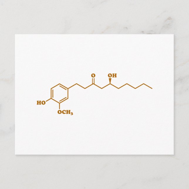 Ginger Gingerol Molecule Chemical Formula Vykort (Framsida)