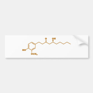 Ginger Gingerol Molekyl Kemisk formel Bildekal