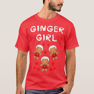 Ginger girl Cute roligt gingerbröd cookies Christm T Shirt
