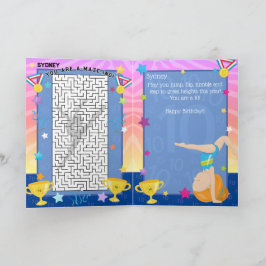 Ginger Girl Gymnastics Du är en maze-födelsedag Kort