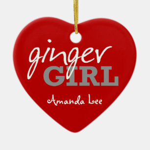 Ginger Girl Rödhårig Freckles Julgransprydnad Keramik