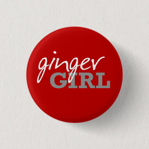 Ginger Girl Rödhårig Freckles Knapp