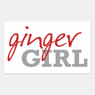 Ginger Girl Rödhårig Freckles Rektangulärt Klistermärke