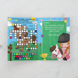 Ginger Girls Equestrian Secret Message Birthday Kort