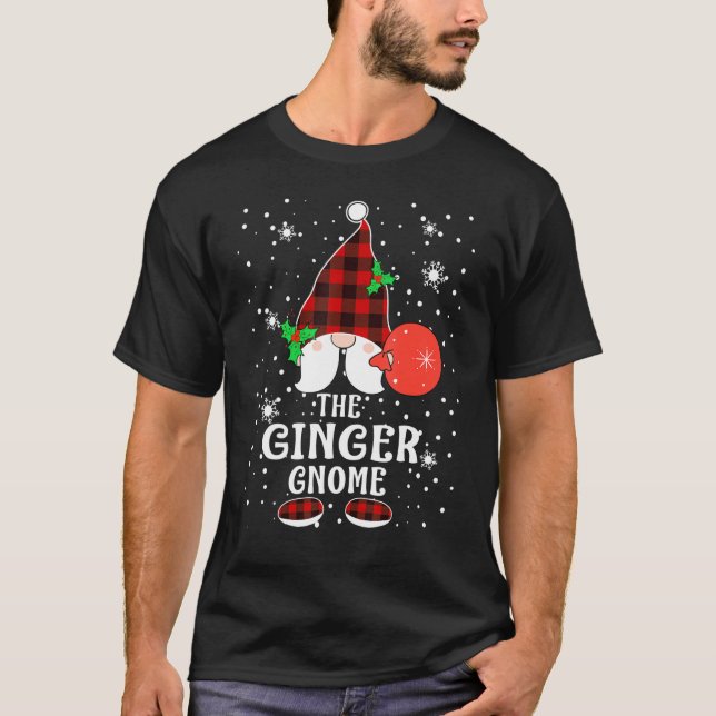 Ginger Gnome Buffalo Play Matching Family Christm T Shirt (Framsida)