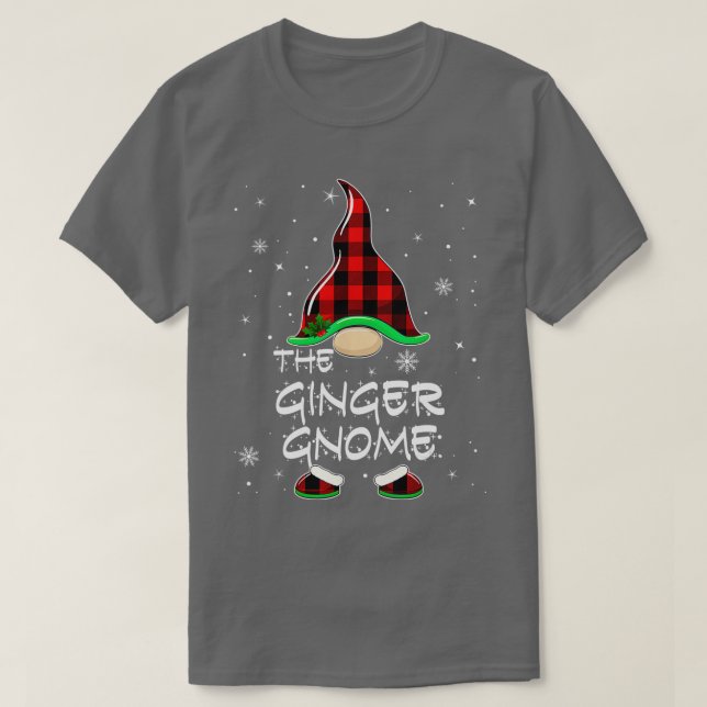 Ginger Gnome Buffalo Play Matching Family Christm T Shirt (Design framsida)