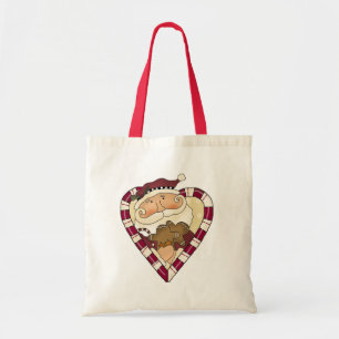 Ginger Heart Santa T-shirts och Gifts Tygkasse