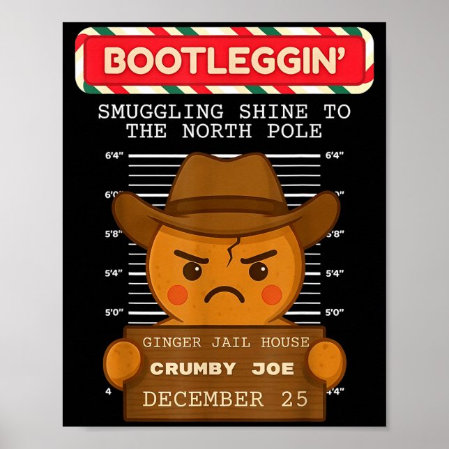 Ginger Jailhouse Christmas Humor Gingerbread Coupl Poster (Framsidan)