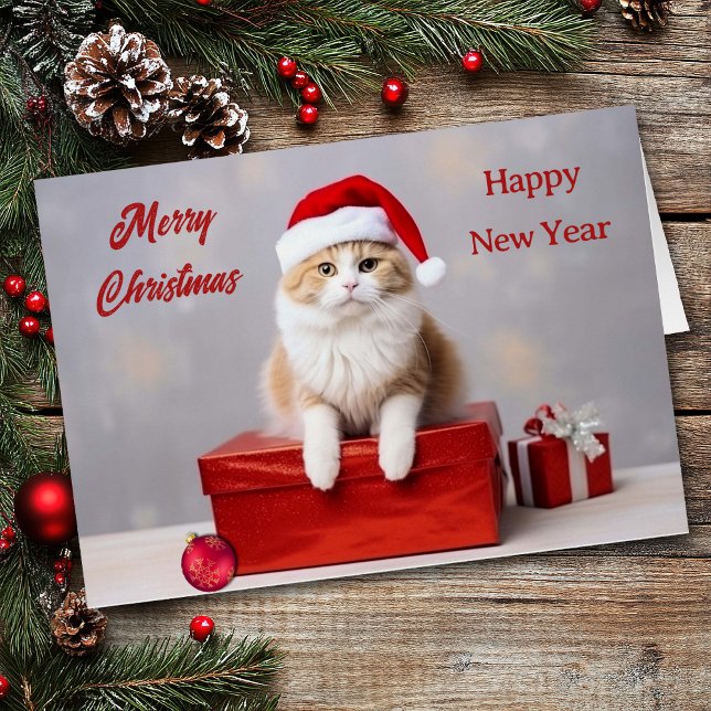 Ginger Jultomten Cat-julkort Hälsningskort (Skapare uppladdad)