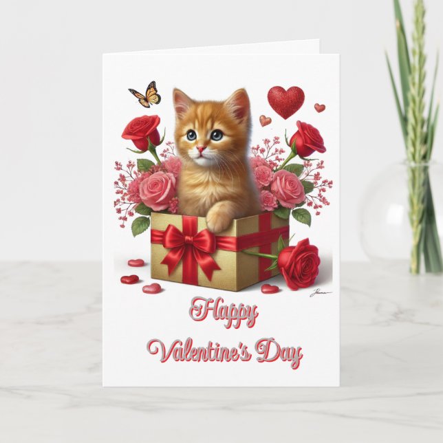 Ginger Katt Alla Hjärtans Dag  Kort (Framsida)