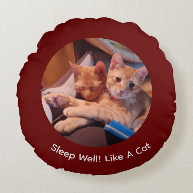Ginger Katt, Anpassa Foto Text Rund Kudde (Framsidan)
