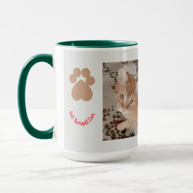 Ginger kitten 2 photos, best therapist,  mugg (Vänster)