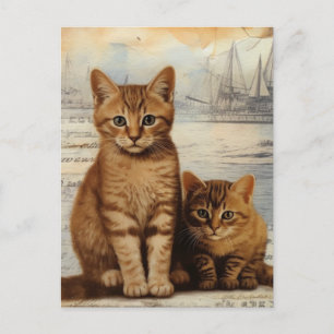 Ginger Kitten Collage Vykort