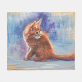 Ginger Kitten i Pastel Light Fleecefilt