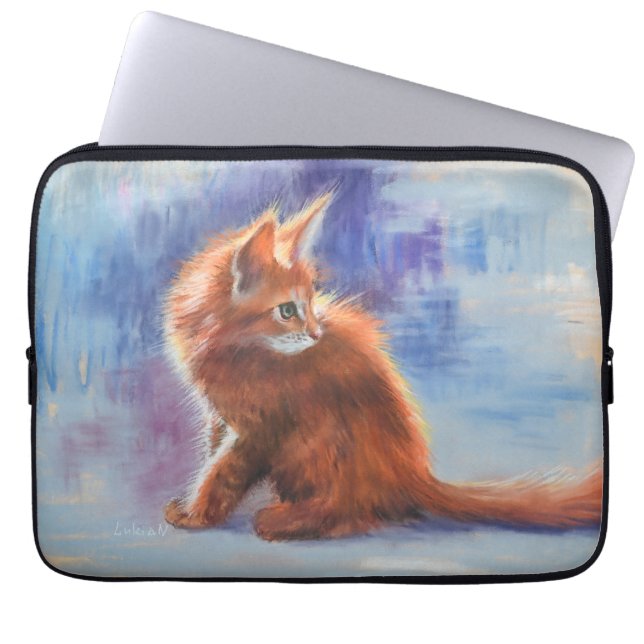 Ginger Kitten i Pastel Light Laptop Fodral (Framsidan)