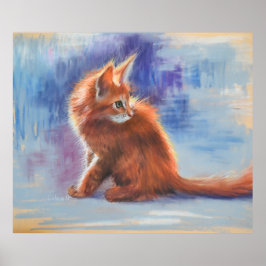 Ginger Kitten i Pastel Light Poster