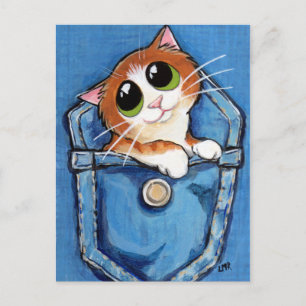 Ginger Kitten i Pocket Art Postcard Vykort