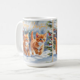 Ginger Kittens klumpor i Snö God jul Kaffemugg