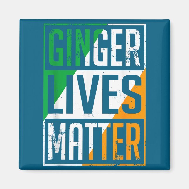 Ginger Lives Irish Flag St Patricks Day Redhead Me Magnet (Framsidan)