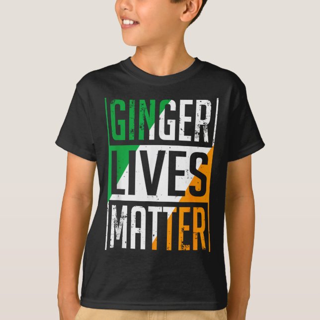 Ginger Lives Irish Flag St Patricks Day Redhead Me T Shirt (Framsida)