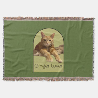 Ginger Lover Dark Olive Green Throw Blanket Filt