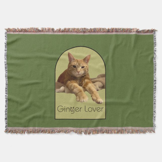 Ginger Lover Dark Olive Green Throw Blanket Filt (Framsidan)