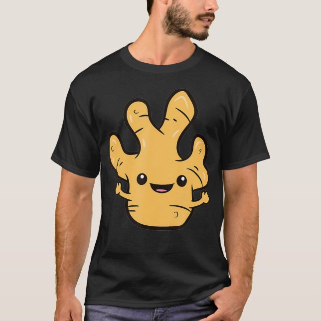 Ginger Lover Kawaii Ginger Root Vegetable Love Gin T Shirt (Framsida)