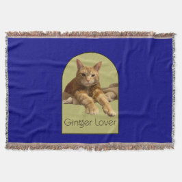 Ginger Lover Navy Blue Throw Blanket Filt